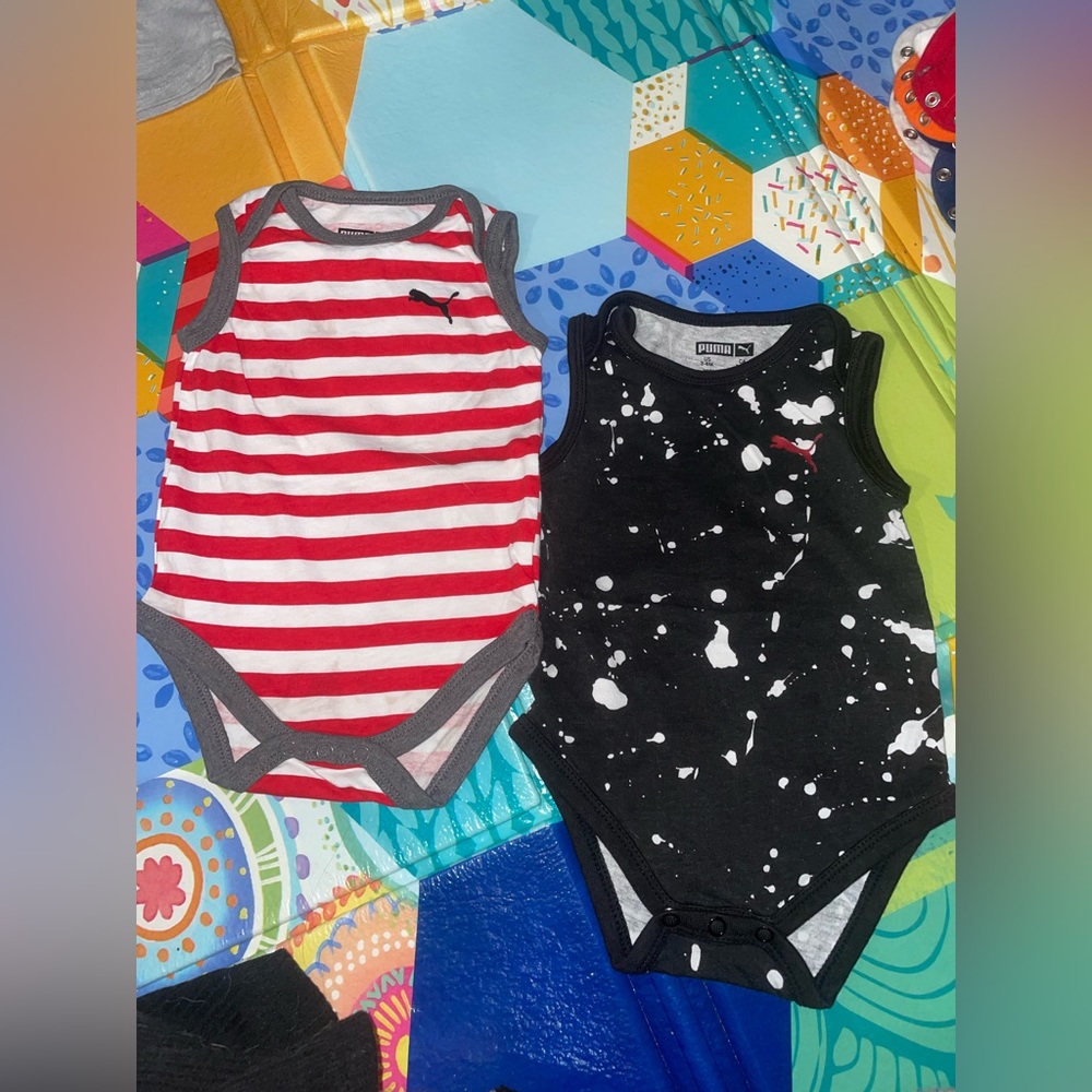 (4) 3-6 months puma tees